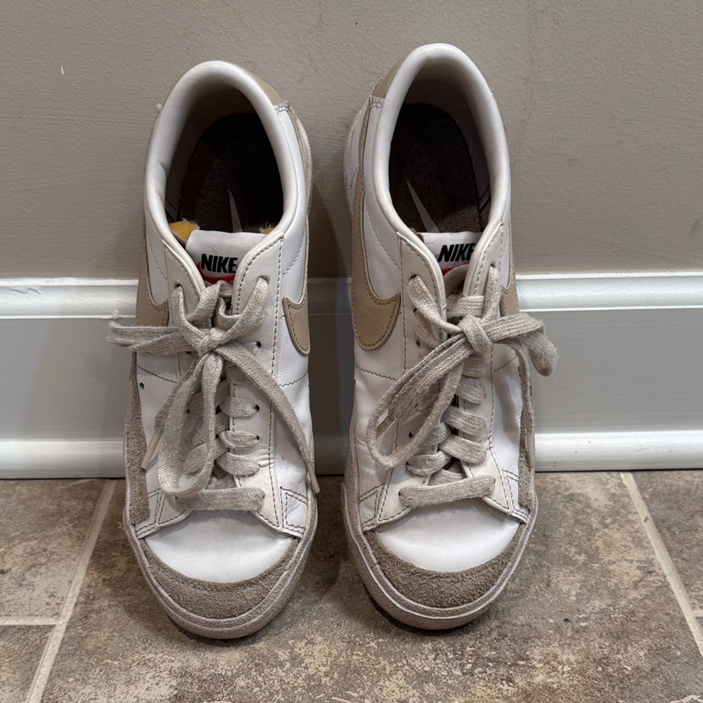 Nike White and Tan Sneakers